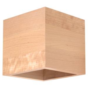 Wandleuchte Quad Braun - Holzwerkstoff - Kunststoff - Massivholz - 12 x 10 x 10 cm