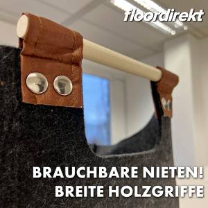 Filztasche Vesta mit Holzgriffe Grau - Textil - 41 x 32 x 45 cm