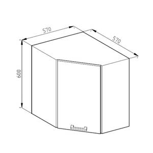 Meuble haut d'angle R-Line 57cm Blanc brillant