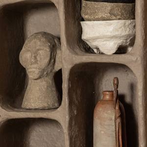 Étagère murale Clay Gris - Bois manufacturé - Papier - 45 x 70 x 23 cm