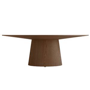 Table à manger ovale en bois de noyer Marron - Bois/Imitation - En partie en bois massif - 220 x 76 x 110 cm