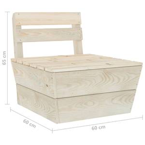 Mobilier de jardin Beige - Bois massif - Bois/Imitation - 60 x 30 x 60 cm