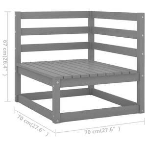 Gartenmöbel-Set (9-teilig) 3009841-1 Grau - Massivholz - Holzart/Dekor - 70 x 67 x 70 cm