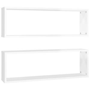 Étagère murale (lot de 2) 3016486-1 Blanc brillant - 80 x 27 x 15 cm - Nombre de pièces dans le lot : 2