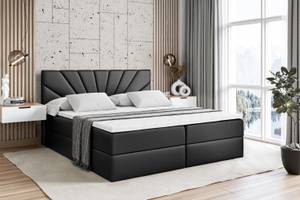 Boxspringbett MILTIO Hochglanz Schwarz - Breite: 120 cm - H4