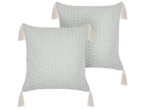 Coussin décoratif HAKONE Beige - Vert - Menthe - 42 x 42 cm