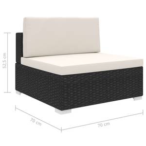 Mittelsofa 46794 Schwarz - Kunststoff - Polyrattan - 70 x 53 x 70 cm