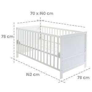 Kinderbett Basic 70x140 cm Weiß
