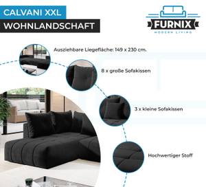 Ecksofa Calvani XXL Enjoy 25 Schwarz