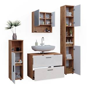 Badmöbel Set Irma 40545 Braun - Weiß - Holzwerkstoff - 80 x 58 x 41 cm