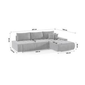 Ecksofa Eckcouch Bonari L Form Couch Hellgrau - Ecke davorstehend rechts