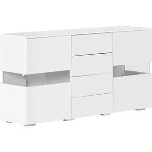 Sideboard GLOWDianaⅣ Weiß - Holzwerkstoff - Massivholz - 35 x 72 x 140 cm