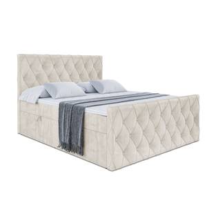 ALTDECOR Boxspringbett mit Topper - AMAY Ecru - Breite: 140 cm - H3