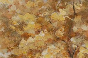 Acrylbild handgemalt Golden Clearing Orange - Massivholz - Textil - 60 x 60 x 4 cm