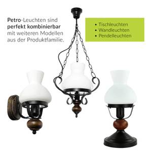 Lampe à suspension PETRONEL Noir - Marron - Blanc - Verre - Métal - 32 x 75 x 32 cm