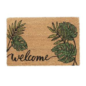 Paillasson coco « Welcome » Noir - Marron - Vert - Fibres naturelles - Matière plastique - 60 x 2 x 40 cm