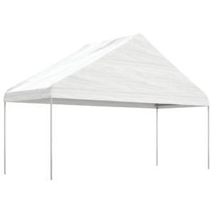 Gazebo avec toit 3028539 Blanc - Métal - Matière plastique - 588 x 375 x 223 cm