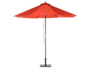 Parasol droit TOSCANA Doré - Chêne foncé - Rouge