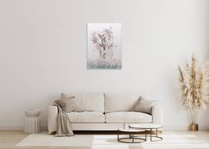 Acrylbild handgemalt Herz und Seele Grau - Massivholz - Textil - 75 x 100 x 4 cm