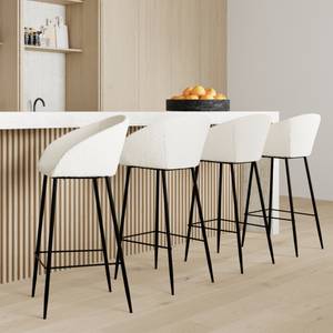 Tabouret de bar Marquise (Lot de 2) Blanc