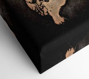 Leinwanddruck Grunge World Map Einteilig Weiß - Textil - 81 x 51 x 5 cm