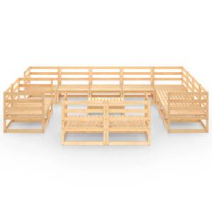 Garten-Lounge-Set (13-teilig) 3009713-1 Braun - Massivholz - Holzart/Dekor - 70 x 30 x 70 cm