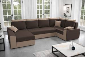 Ecksofa PAULI-LONG Braun - 307 x 90 x 161 cm - Ecke davorstehend rechts