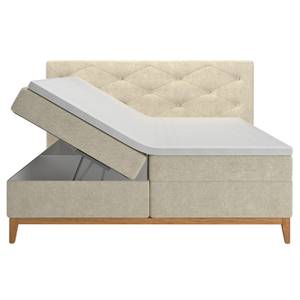 Lit boxspring 180x200 cm tissu écru Beige - Textile - 214 x 115 x 200 cm