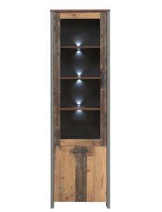 Vitrine Cedric 11 mit Beleuchtung Braun - Holzwerkstoff - 62 x 205 x 42 cm