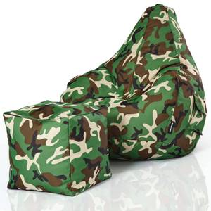 Gaming Sitzsack + Hocker "Cozy+Cube" Grün - Multicolor