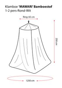 Moskitonetz Canopy Mawari Weiß - Bambus - 300 x 250 x 1250 cm