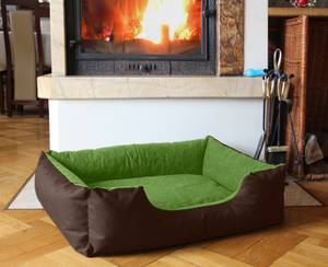 Lit pour chien, coussin LUPI Marron - Vert - 65 x 18 x 80 cm