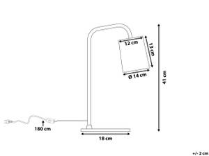 Schreibtischlampe schwarz TARIM Schwarz - Weiß - Metall - 18 x 41 x 18 cm