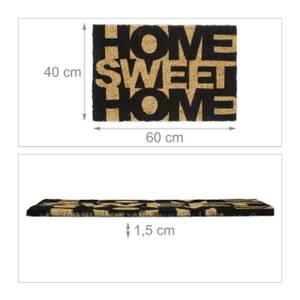 Paillasson coco Home Sweet Home Noir - Marron - Fibres naturelles - Matière plastique - 60 x 2 x 40 cm