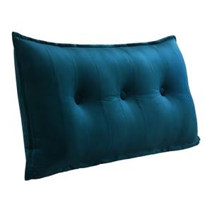 Grand coussin de lit décoratif, velours Bleu - Largeur : 100 cm