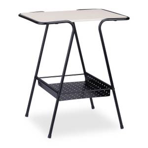 Beistelltisch mit Ablage Schwarz - Braun - Holzwerkstoff - Metall - 45 x 55 x 35 cm