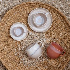 Kaffeeuntertasse Perlemor Sand Beige - Porzellan - 17 x 3 x 17 cm