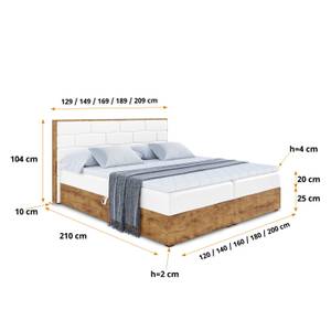 Boxspringbett LOLLI8 Hochglanz Weiß - Breite: 140 cm - H4