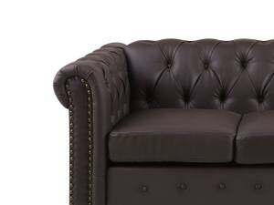 3-Sitzer Sofa CHESTERFIELD Braun - Dunkelbraun - 208 x 78 x 88 cm