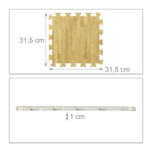 9 x Bodenschutzmatte in Holzoptik natur Braun - Kunststoff - 32 x 1 x 32 cm
