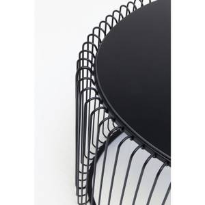 Table basse Wire 60x90cm Verre / Acier - Noir
