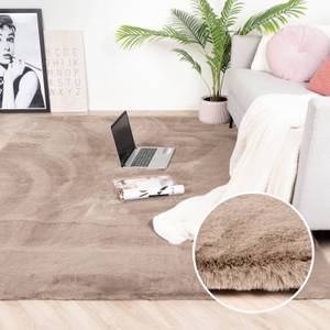 Hochflor Teppich Comfy Taupe - 80 x 150 cm