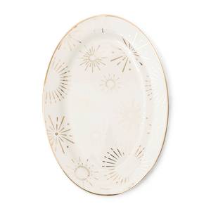 Classic Fireworks Serving Plate Weiß - Porzellan - Stein - 27 x 2 x 35 cm