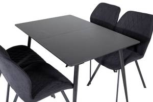 Essgruppe Silar 13 (5-teilig) Schwarz - Massivholz - 90 x 76 x 120 cm