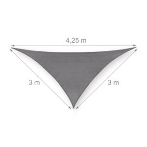 Voile d'ombrage triangulaire gris PE-HD 425 x 211 cm