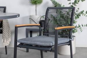 Gartenmöbel-Set Parma Schwarz - Rattan - 140 x 73 x 140 cm