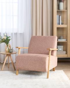 Fauteuil LESJA Chêne clair - Rose foncé