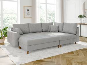 Hocker Neo Cord-Stoff Grau - Massivholz - Textil - Holzart/Dekor - Holz teilmassiv - 118 x 40 x 73 cm