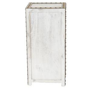 Commode Duran 4 tiroir Shabby-Look Blanc - Bois manufacturé - Bois/Imitation - En partie en bois massif - 33 x 70 x 26 cm