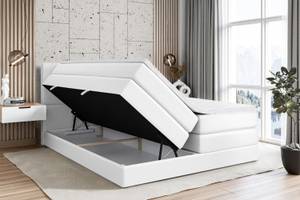 Boxspringbett ARDENI KING Hochglanz Weiß - Breite: 180 cm